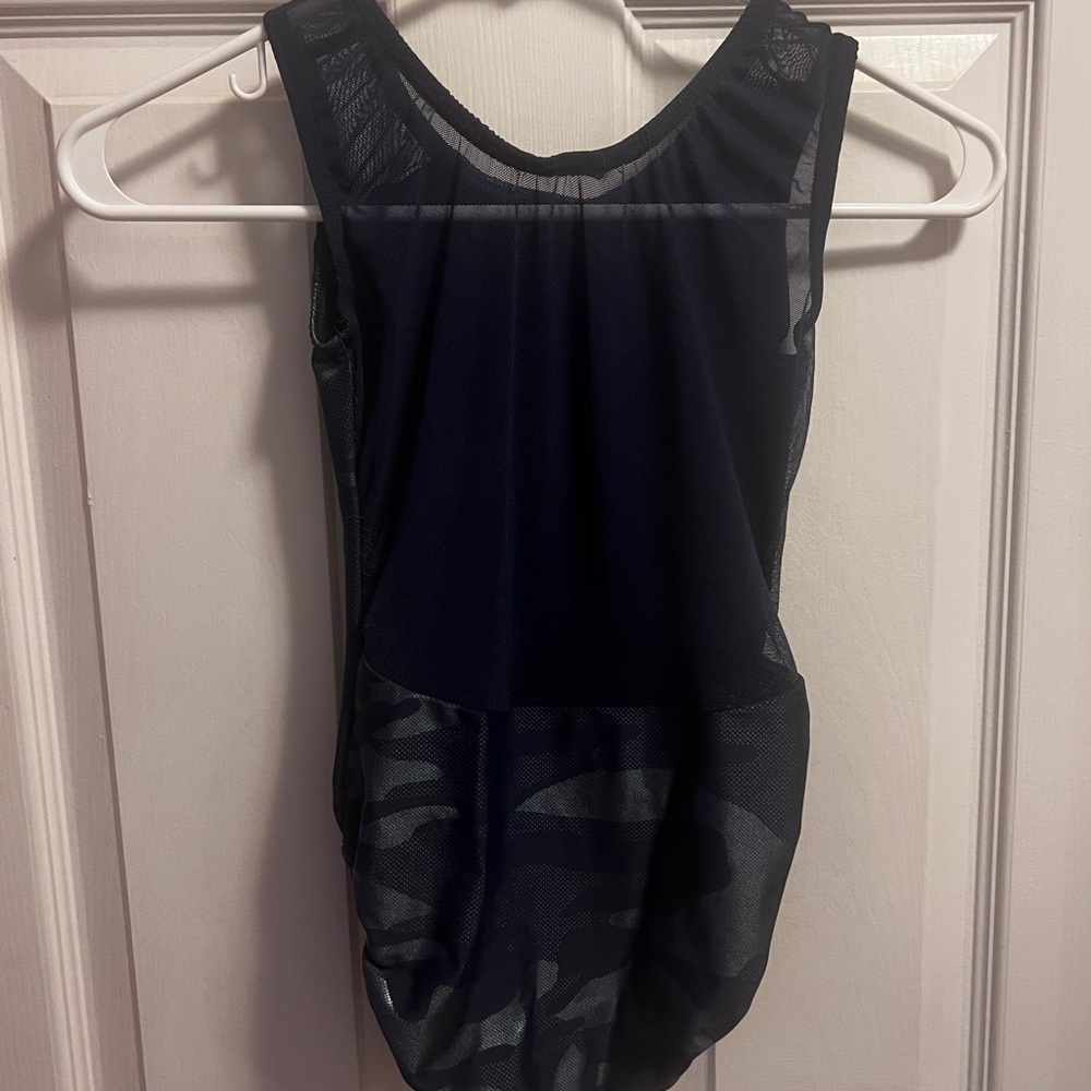 Navy and Black Camouflage Leotard